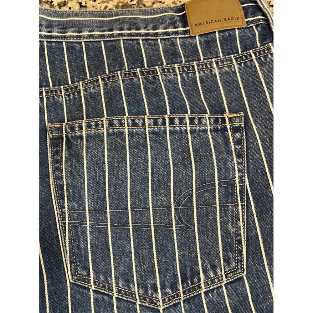 New $50 American Eagle Women's Pinstripe Mom Jeans High Rise Size 20 Long 40x30 - Picture 9 of 9